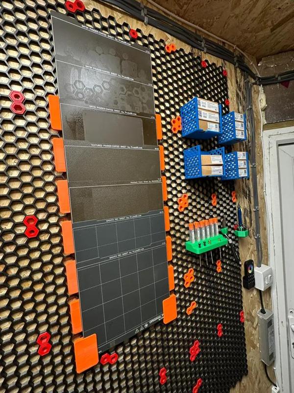 hex wall Prusa build plate holder MK3/MK4   