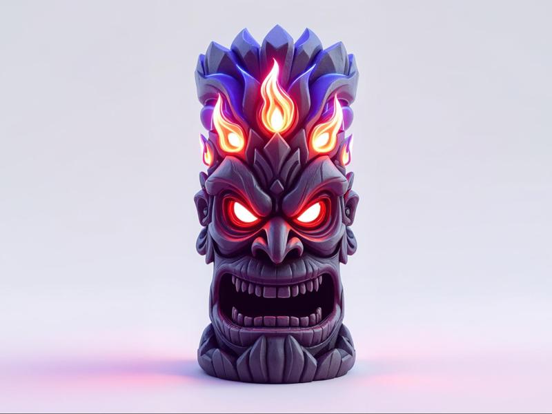 Tiki Sculpture of the God of Fire  (Unprinted)