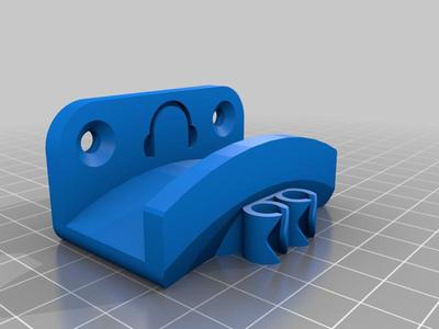 Wall mounted Headphone/Headset Holder 25mm with two cable holders