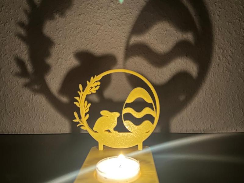 Easter Egg Tealight Decoration with Rabbit