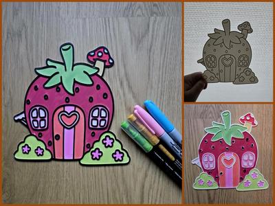 Cozy Strawberry House DIY Coloring NO AMS