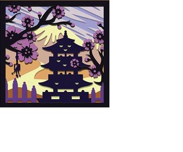 Shadowbox - Japanese Landmark Layered canvas