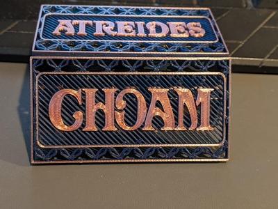 Dune Board Game Choam and Richese faction lids
