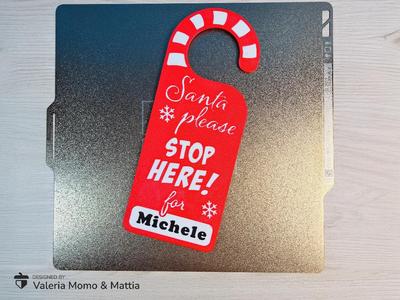 Santa Stop Here Door Hanger with Customizable Name   