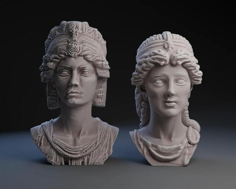 Cleopatra VII Philopator and her Daughter Cleopatra Selene II   