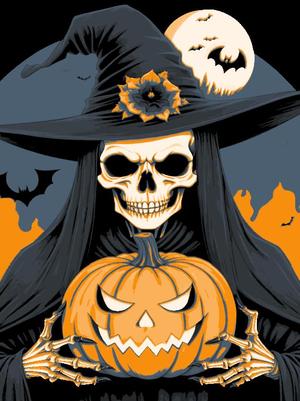 Halloween Skeletal Witch (Filament Painting) - HueForge