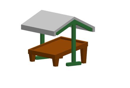 N Scale Market Tent w/ Fruit Stand