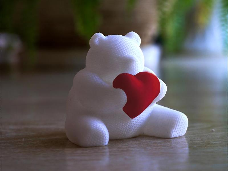 Knitted Valentine’s Heart Hug Bear Teddy noSupport