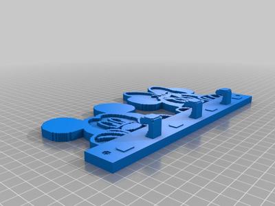 (3D Slash) Mickey__Minnie_Keys_Holder_repaired