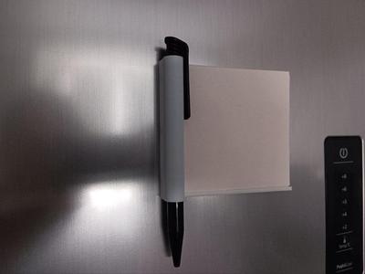 open fridge notes with pen holder