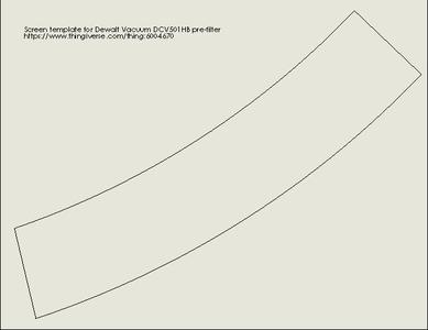 DCV501HB Prefilter screen template
