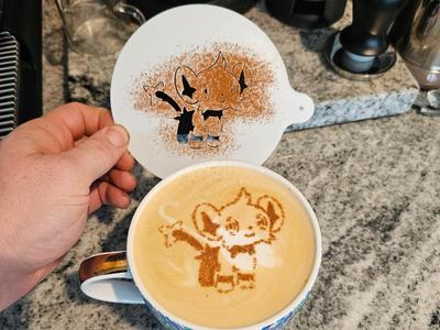 Perfect Shinx Pokemon Latte Art Stencil