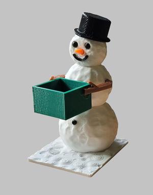 Snowman with box