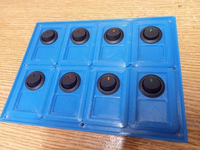 Boat switch panel for round 20mm illuminated switches