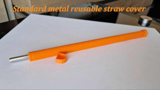 Reusable straw cover
