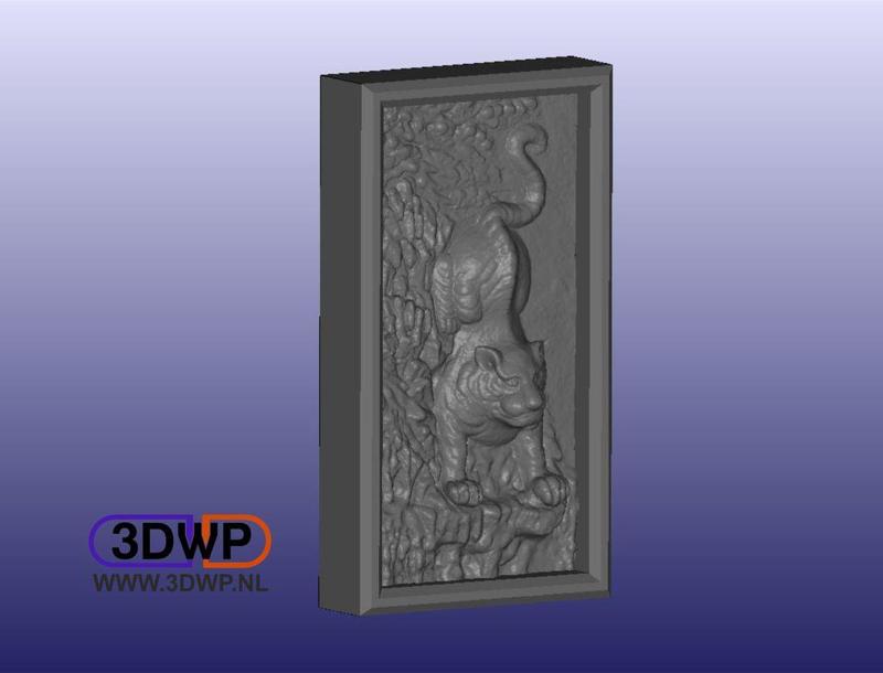 Hanoi Tiger Vietnam Wall Hanger (Bas Relief 3D Scan)