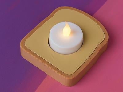 Stylish Toast-Shaped LED Tealight Holder