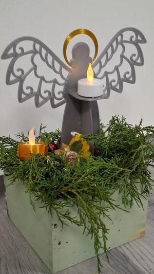 CHRISTMAS ANGEL CANDLE HOLDER.   