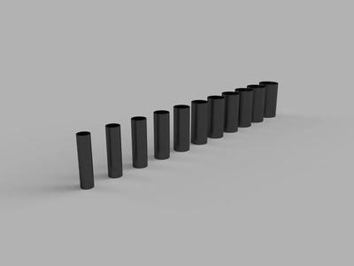Size test cylinders (20-45mm diameter / 2.5mm steps)   
