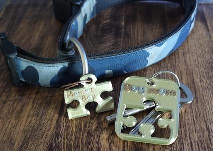 Puzzle-shaped dog tag