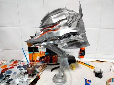 Berserk helmet sculpture