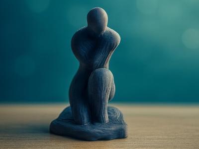 Abstract Thinker Figure in Modern Form