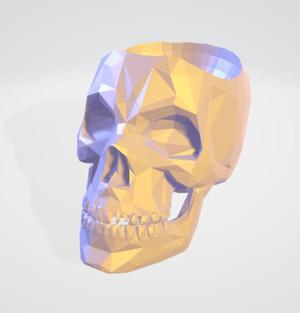 Low poly skull plant pot