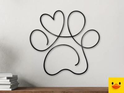 Dog Paw Heart Wall Art