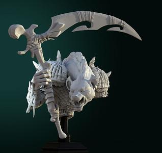 Mezg Gnoll Commander bust pre-supported