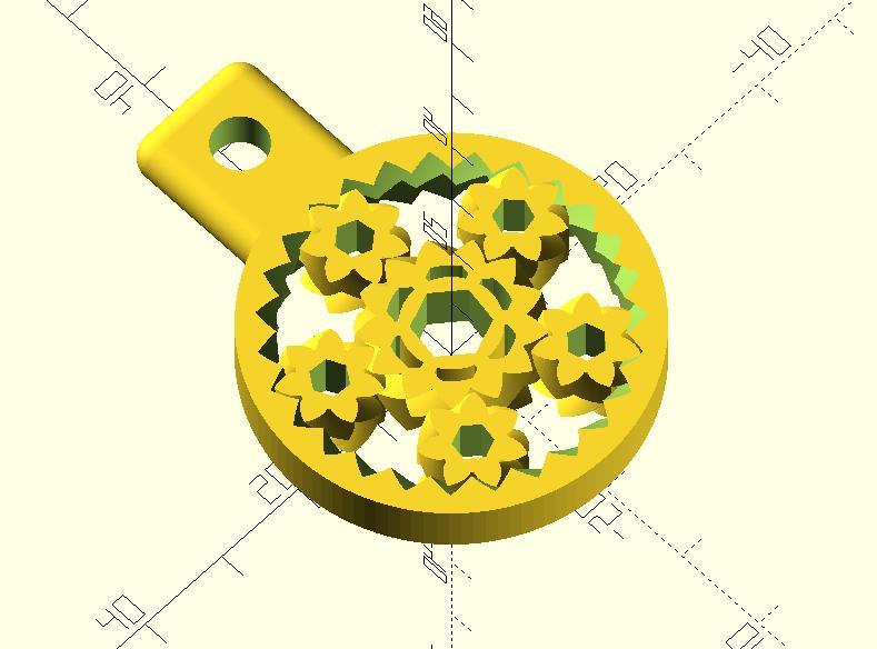 Planetary gear keyring