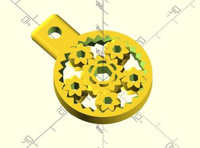 Planetary gear keyring