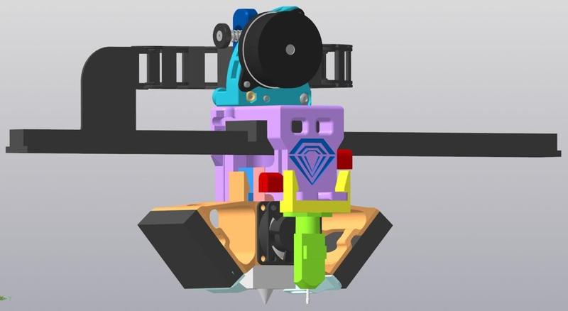 Sapphire Plus/Sapphire SP5 hotend mount E3D V6 Sailfin extruder Version 2.0 / Sapphire Plus/Sapphire SP5 крепление хотэнда E3D V6 Sailfin экструдер Версия 2.0 