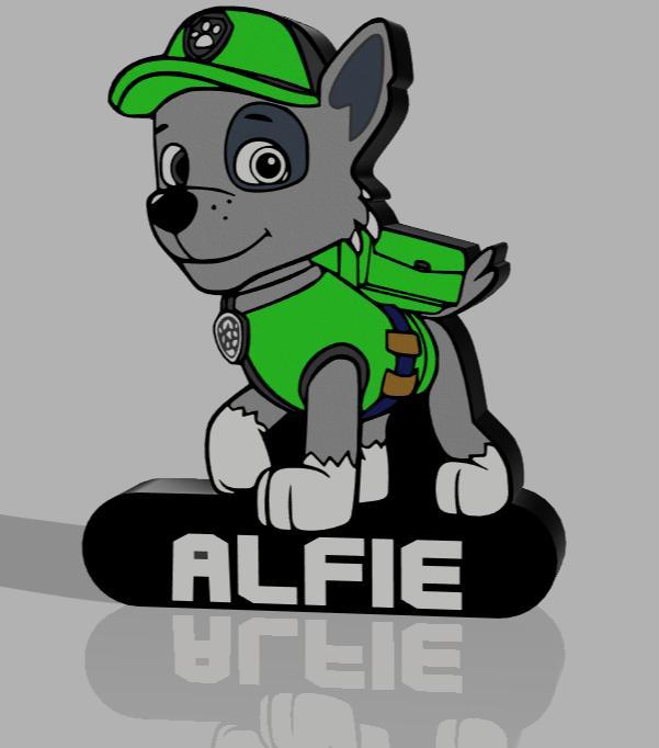 rocky paw patrol led box name Alfie