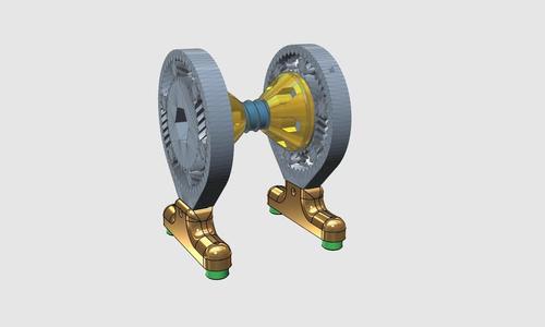 Spool holder with cones and gears bearing