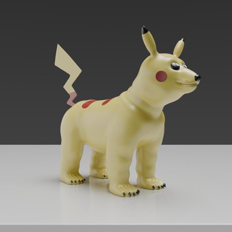 Pikachu the Bear or PikaBear Pokemon Fan Art 3d