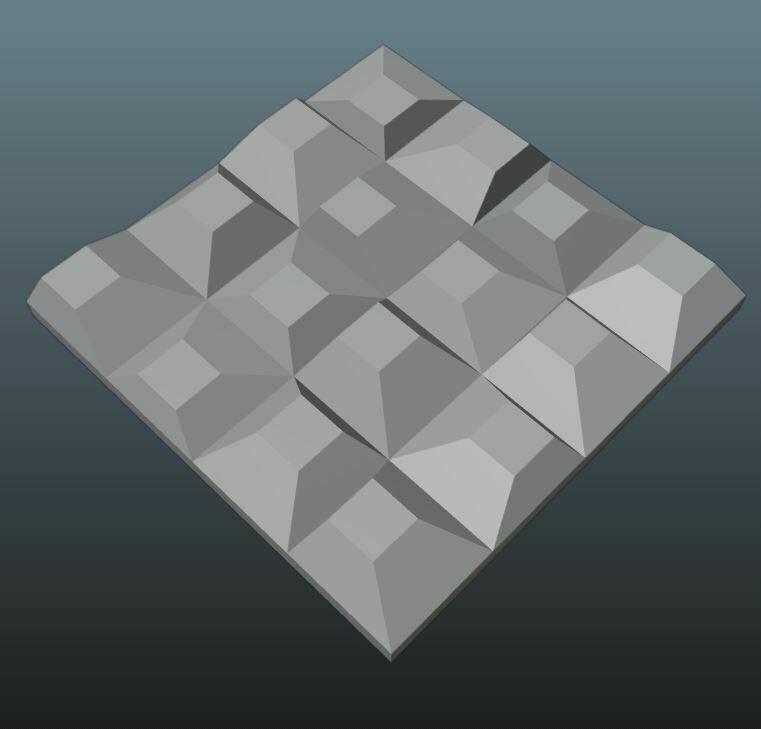 thermoforming 3D wall panel 20cm by 2.8cm  "chaos"