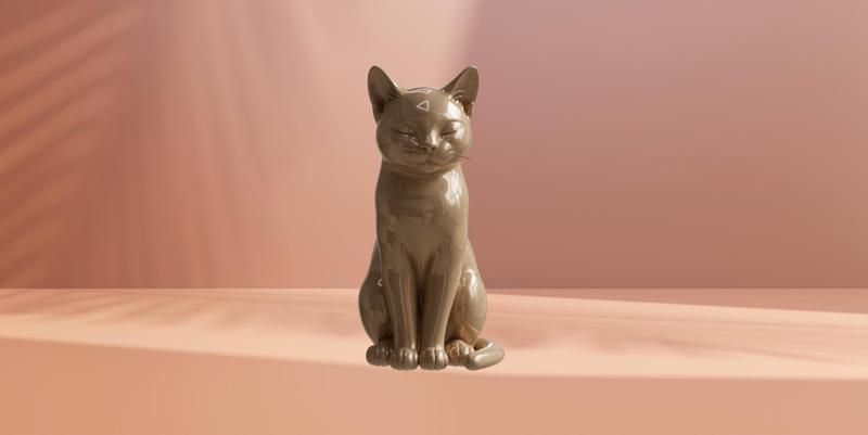 Minimalist Cat - Modern Style 3D Decorative Figure liso-cat STL