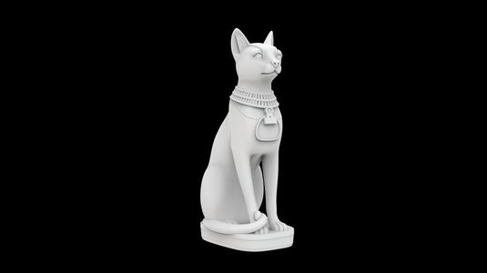 Bastet Cat Statue 3D Print Model