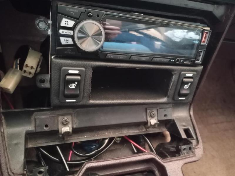 Single DIN Heated Seat Toggle Switch Panel with Pocket