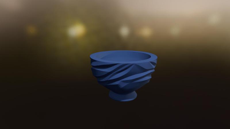 Stone bowl for plants v3