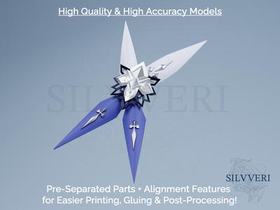 Eula Accessories Hair Clip Only for Cosplay (Mini Bundle) - Genshin Impact - Instant Download STL Files for 3D Printing