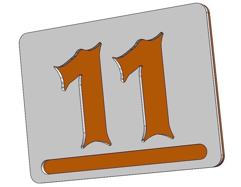 Nr. 11 - Apartment house door number / Modern 3D Apartment Numbers