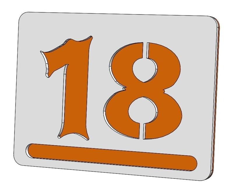 Nr. 18 - Apartment house door number / Modern 3D Apartment Numbers