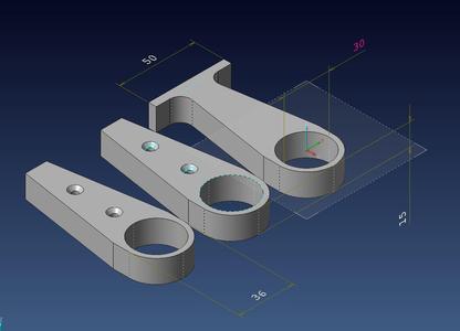 closet rail support d30 mm