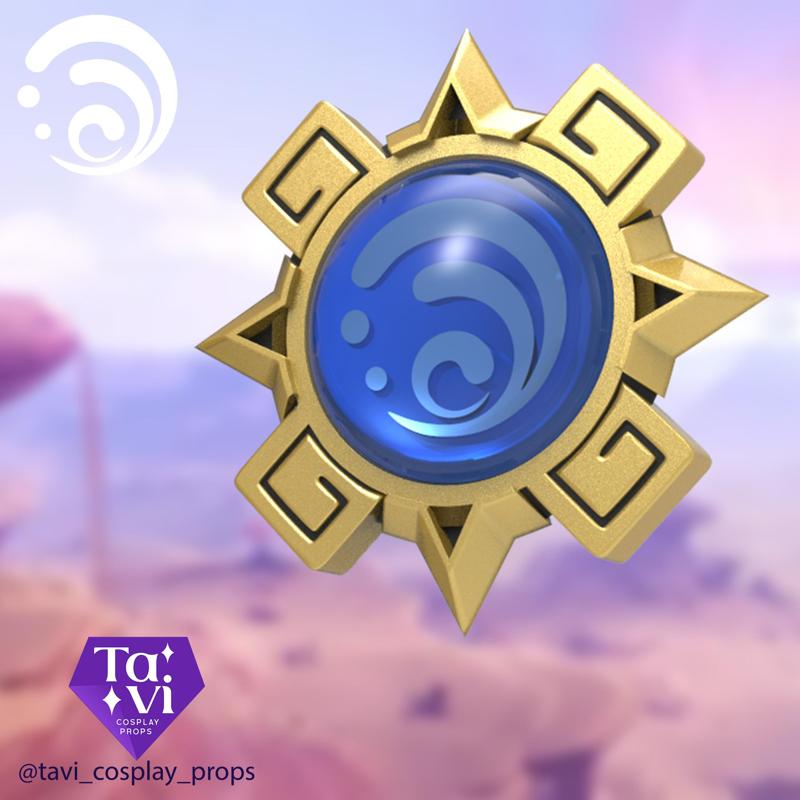 Natlan hydro vision genshin impact 3d print cosplay stl files