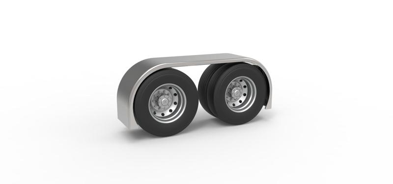 Semi truck Rear fenders Set 3 Scale 1:25