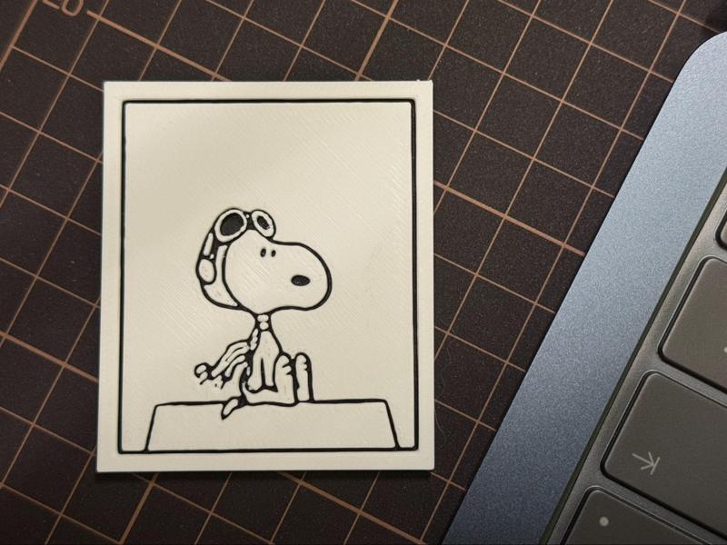 Snoopy Comic Lithophane Fridge Magnet: Aviator