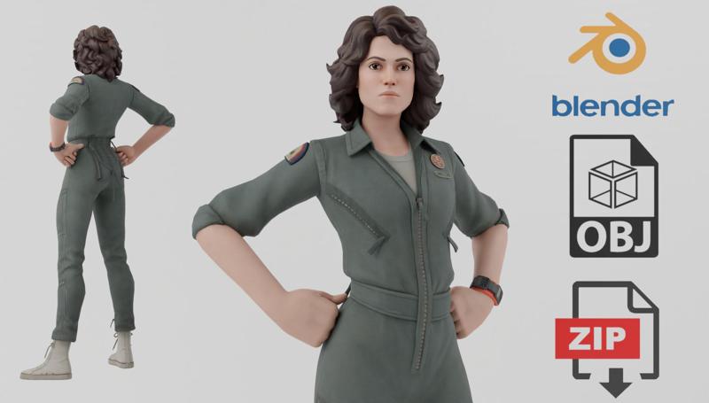 Ellen Ripley Textured Rigged