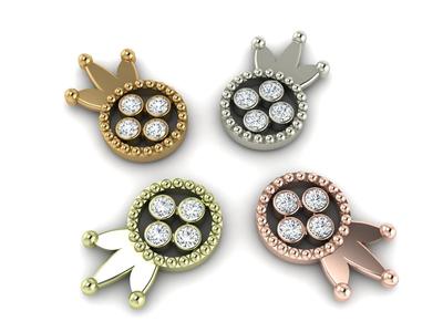 Crown earring or necklace pendant