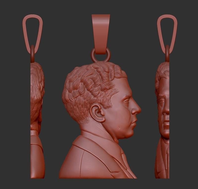 Lucky Luciano Mugshot (Side) Pendant